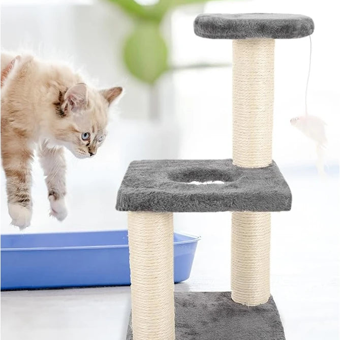 Arranhador CatPlay – 3 Bases com Brinquedo para Gatos