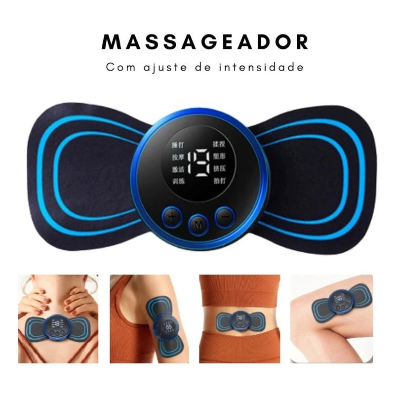 Mini Massageador Portátil EMS – Alívio para Tensões no Pescoço