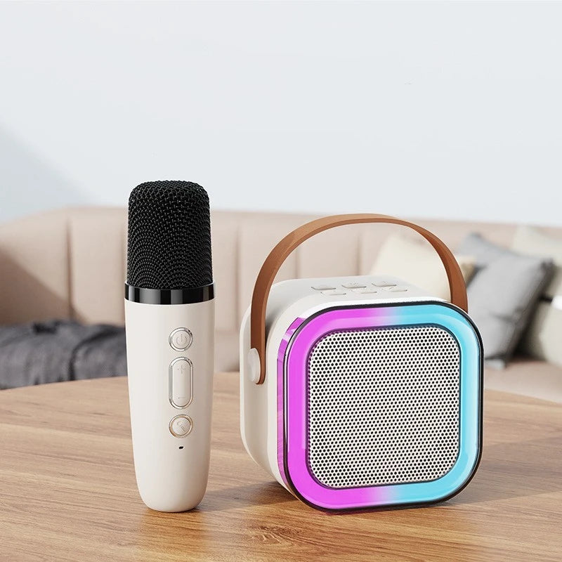 Caixa de Som Bluetooth K12 – Mini Karaoke Portátil com Microfone