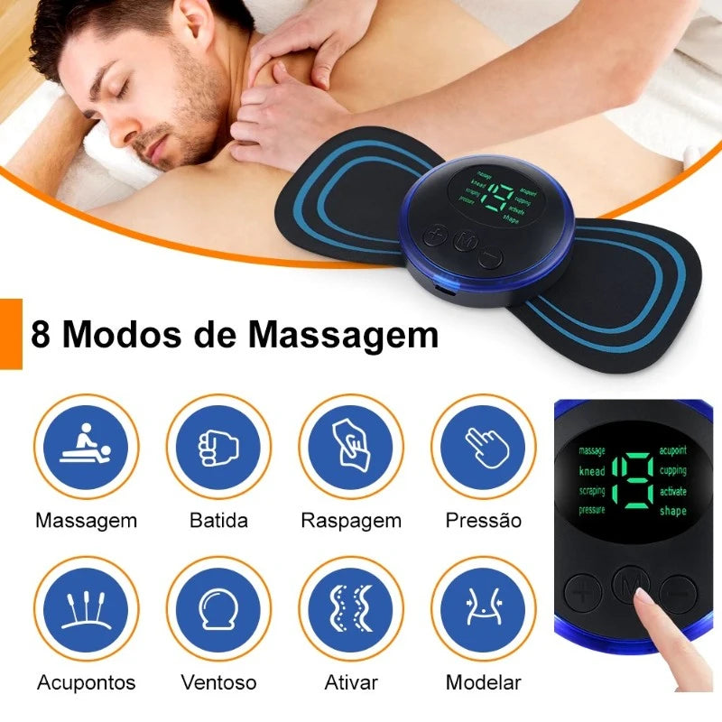 Mini Massageador Portátil EMS – Alívio para Tensões no Pescoço