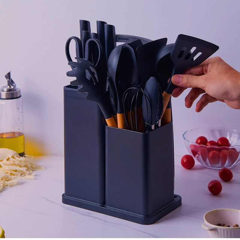 Kit Completo com 19 Utensílios de Cozinha Essenciais – Ferramentas de Alta Qualidade para Facilitar o Seu Dia a Dia