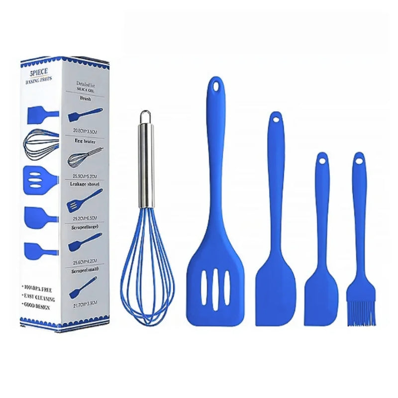 Kit 5 Peças Utensílios de Cozinha  em Cores Sortidas – Design Resistente e Moderno