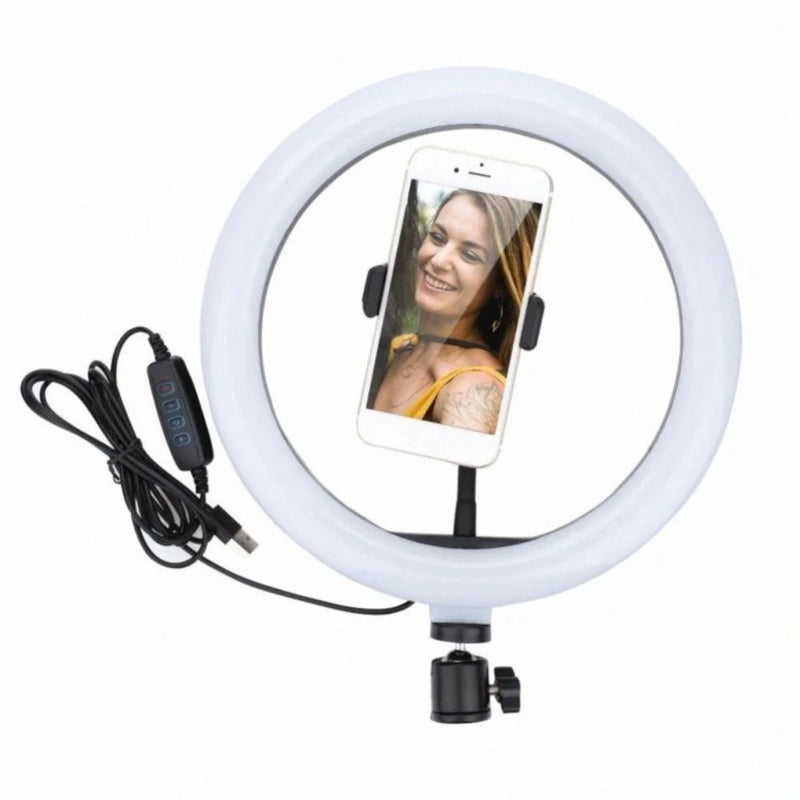 Ring Light LED 13'' – Iluminação Profissional Ajustável para Fotos e Vídeos