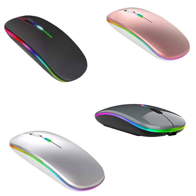 Mouse Sem Fio Recarregável – LED RGB e Conexão 2.4 GHz