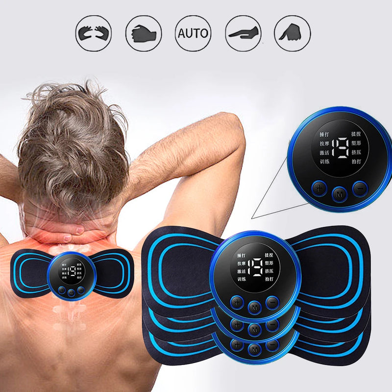 Mini Massageador Portátil EMS – Alívio para Tensões no Pescoço