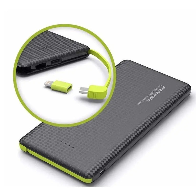 Power Bank Portátil Pineng 10.000mAh – Carregador para iPhone e V8