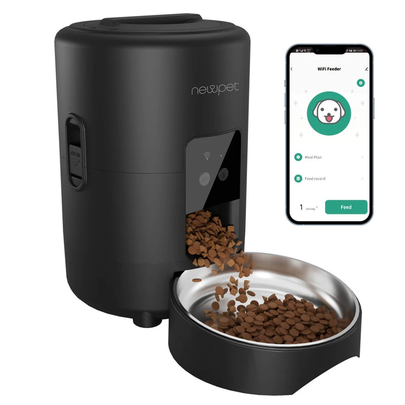 Alimentador Inteligente Newpet – Automático, Wi-Fi, 2L para Gatos e Cães