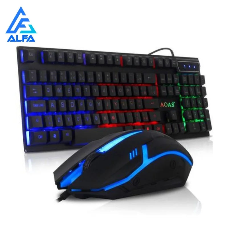 Kit Teclado Mouse Gamer 3200dpi Semi Mecânico Rgb Led Original M300