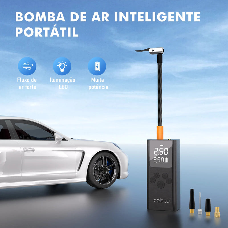 Compressor de Ar Portátil – Ideal para Encher Pneus de Carro e Bomba de Ar