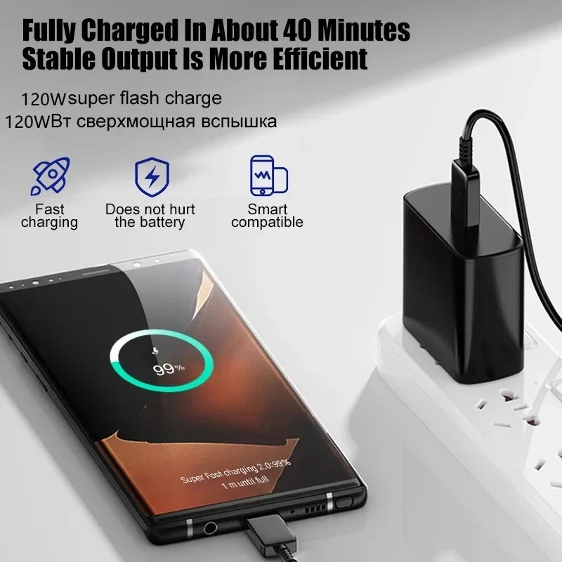 Cabo de Carregamento Rápido 125W – USB Tipo-C Super Fast Charging