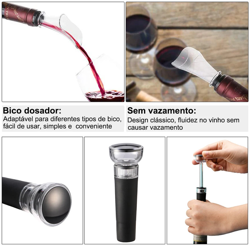 Abridor de Vinho Elétrico Automático Modus – Portátil e Prático para Casa