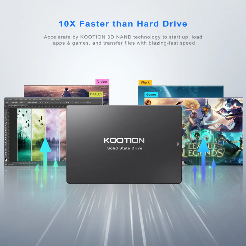 SSD KOOTION SATA3 2.5” – Rápido e Confiável para PC e Notebook (256GB/512GB)