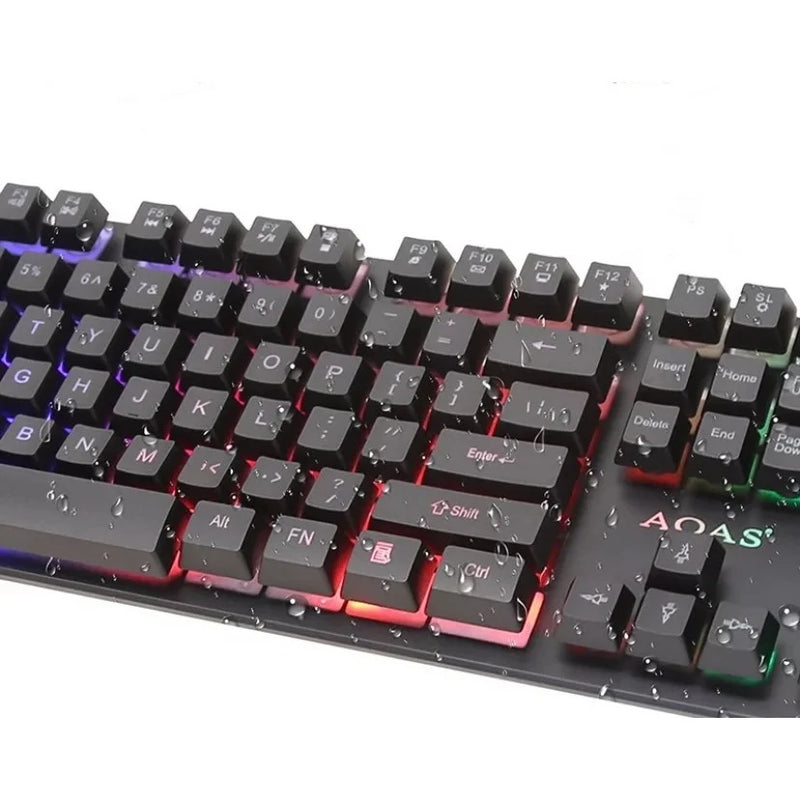 Kit Teclado Mouse Gamer 3200dpi Semi Mecânico Rgb Led Original M300